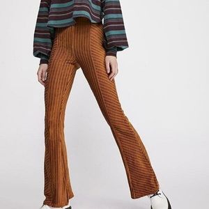 Free People Slim Pull On Velvet Flare Pants